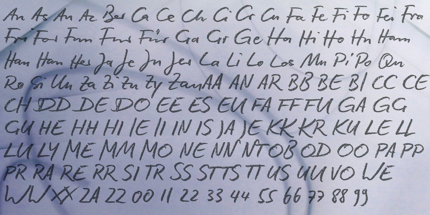 Example font Conte Script Plus #3